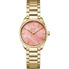 Cluse Féroce Mini CW11709 Γυναικείο Ρολόι Quartz με Ροζ Καντράν και Χρυσό Μπρασελέ